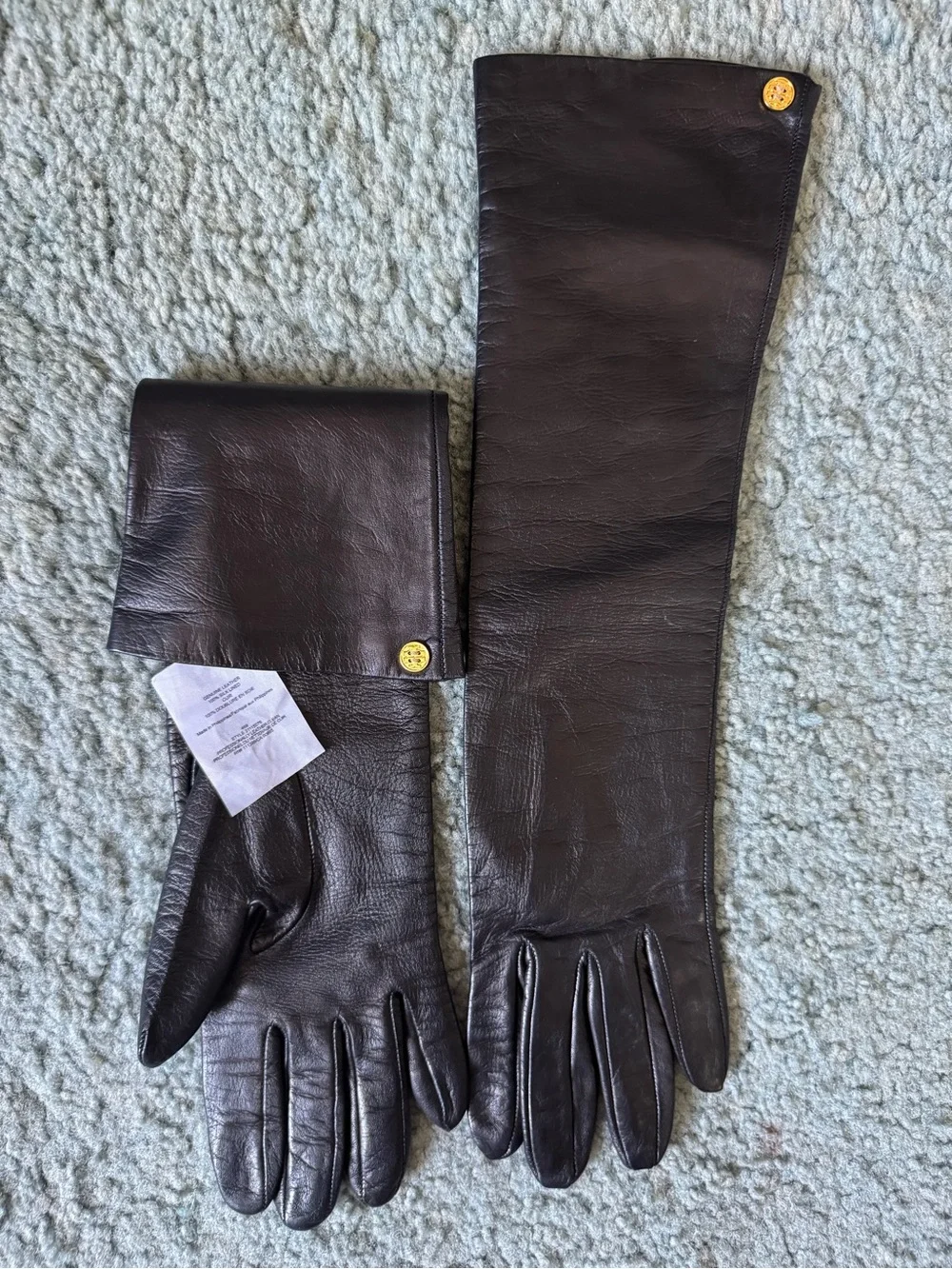 Classic Black Leather Long Gloves - Women's Fashion Accessory